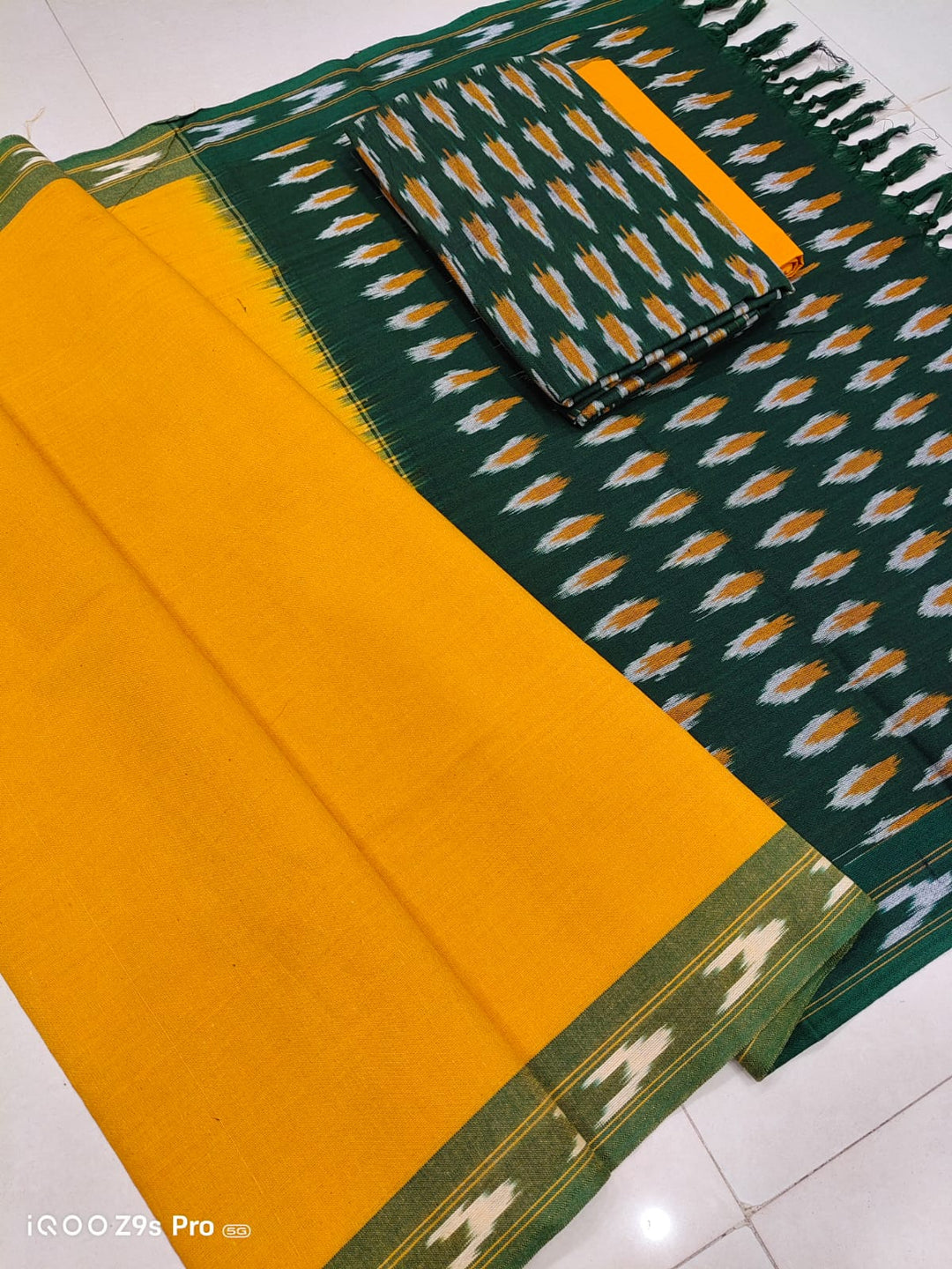 Pure Cotton Ikkat Unstitched Suit.