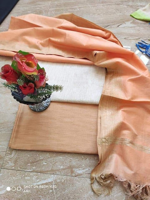 Khaddi Cotton Unstitched Suit With Viscose Silk Dupatta.