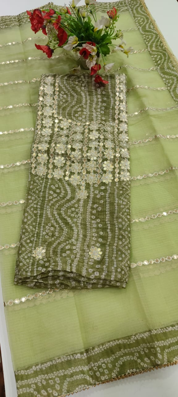 Kota Doriya Gotta Patti Work Unstitched Suit.