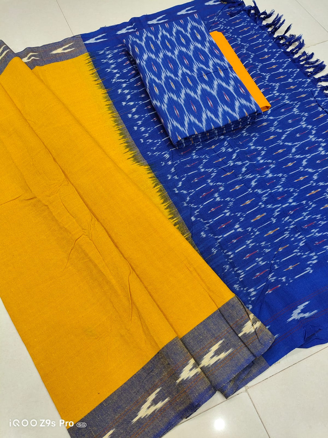 Pure Cotton Ikkat Unstitched Suit.
