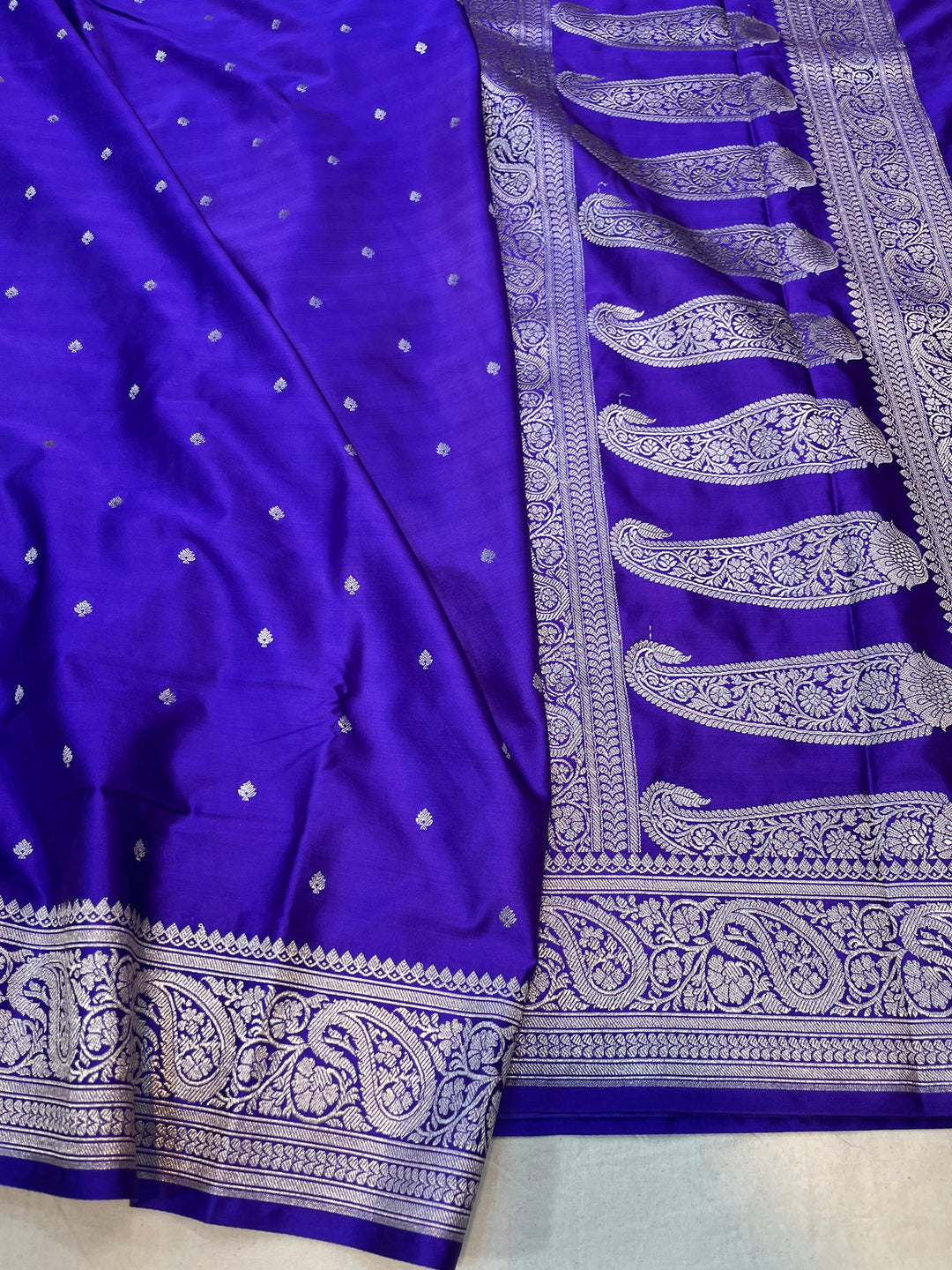 Pure Banarasi Mashru Silk Saree With Zari Work.