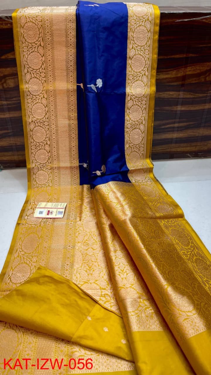 Pure Banarasi Katan Silk Saree With Antique Zari Work .
