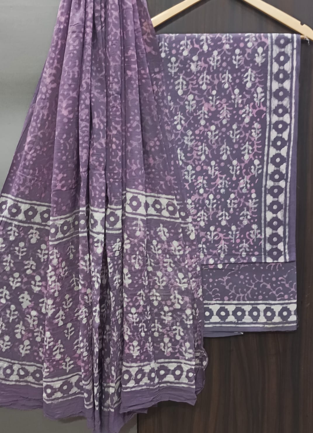Pure Cotton Hand Block Print Unstitched Suit