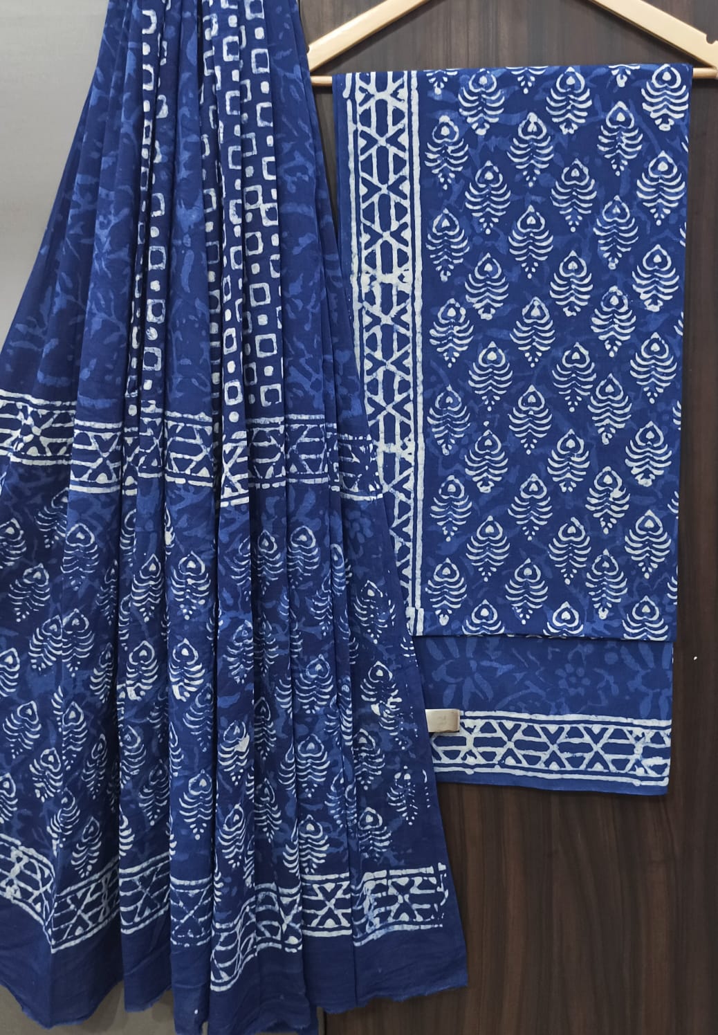 Pure Cotton Hand Block Print Unstitched Suit