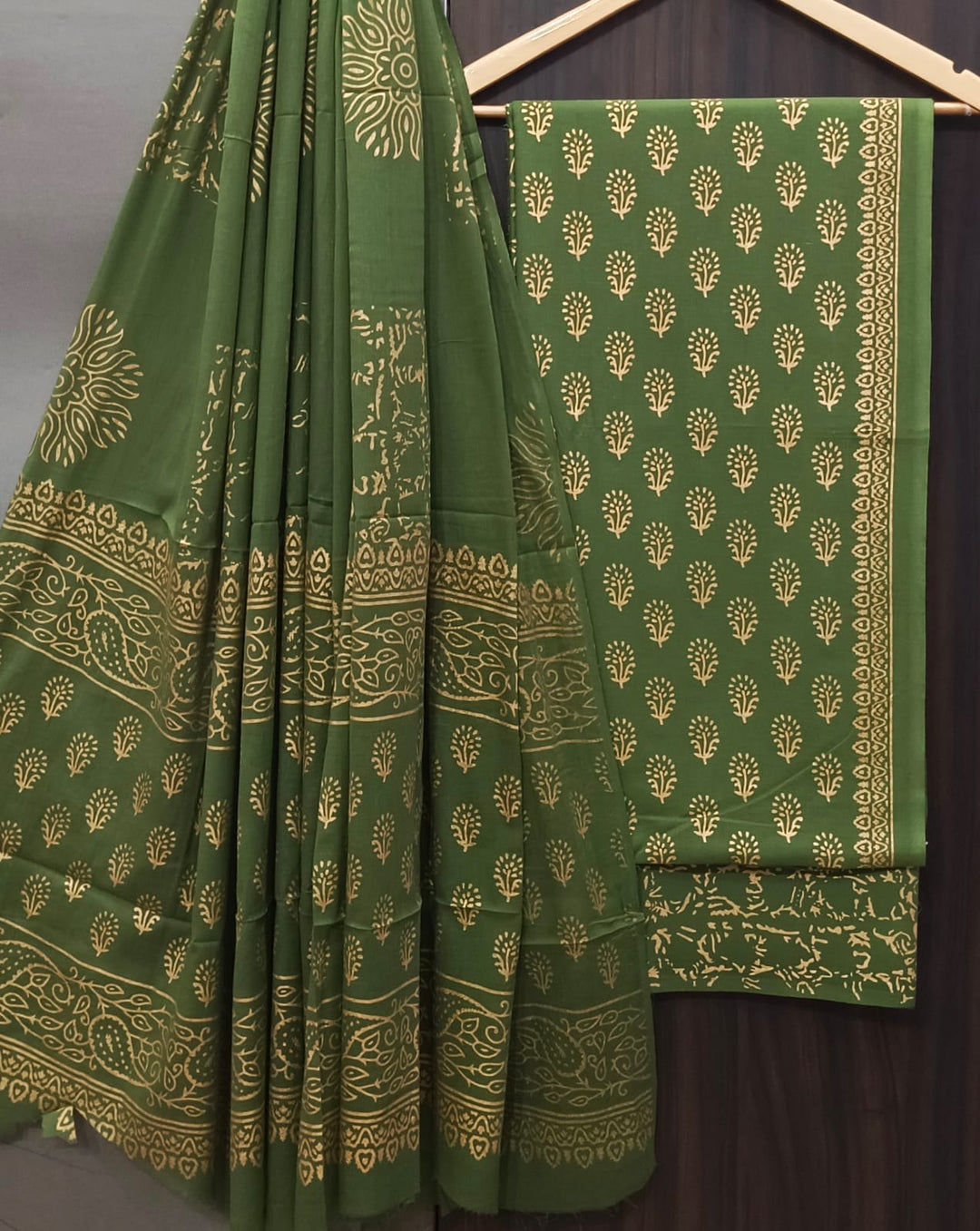 Pure Cotton Hand Block Print Unstitched Suit