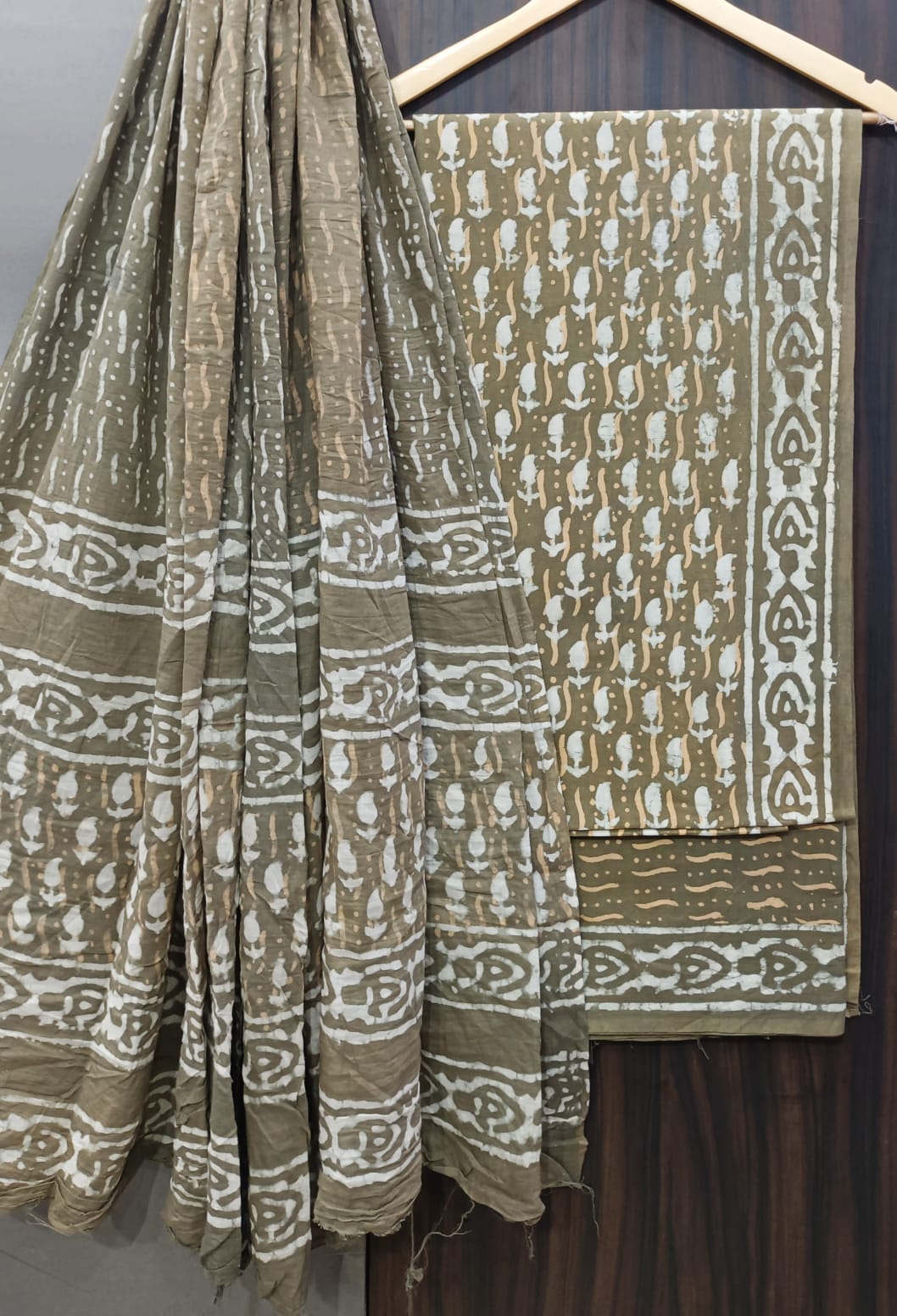 Pure Cotton Hand Block Print Unstitched Suit