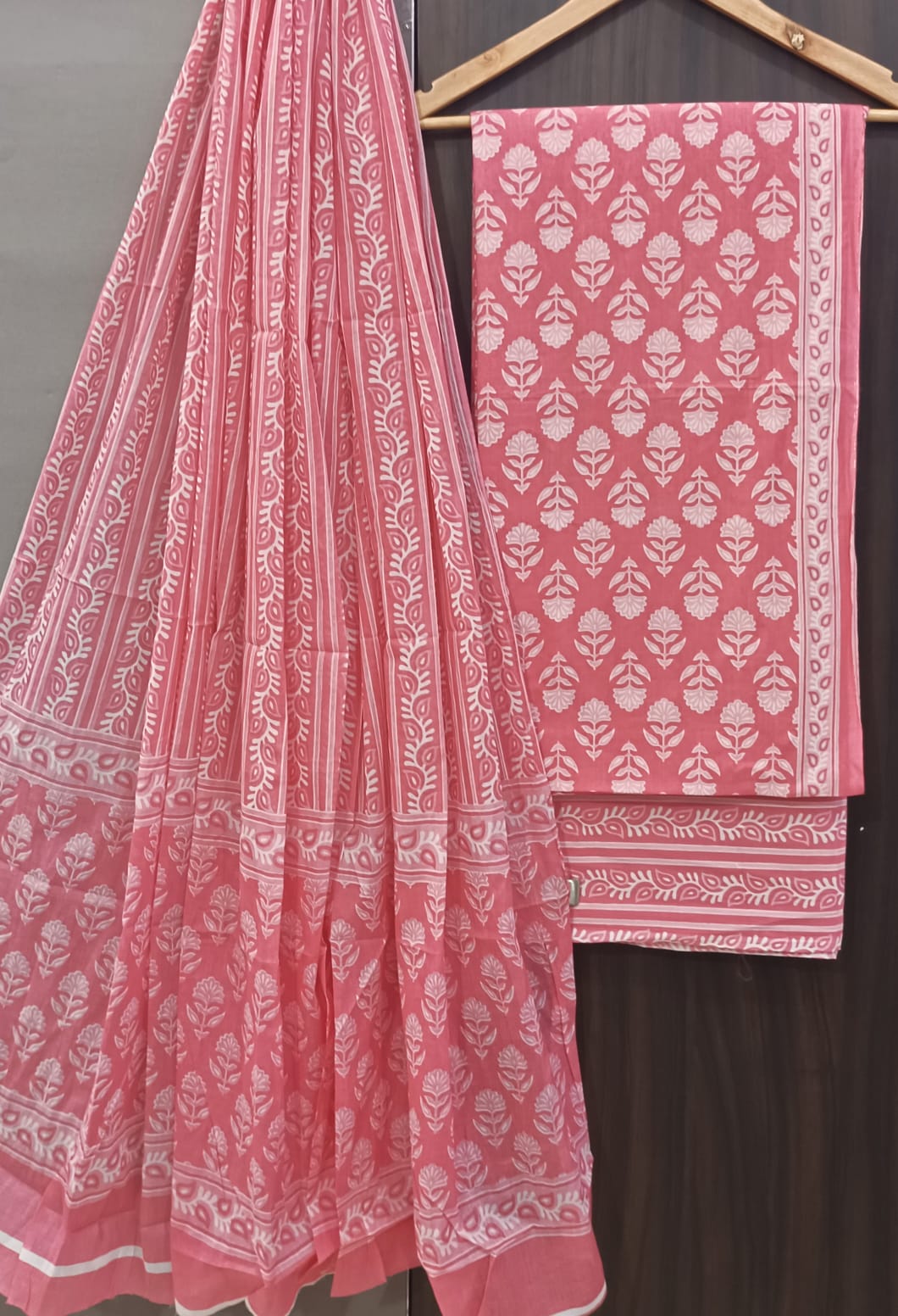 Pure Cotton Hand Block Print Unstitched Suit