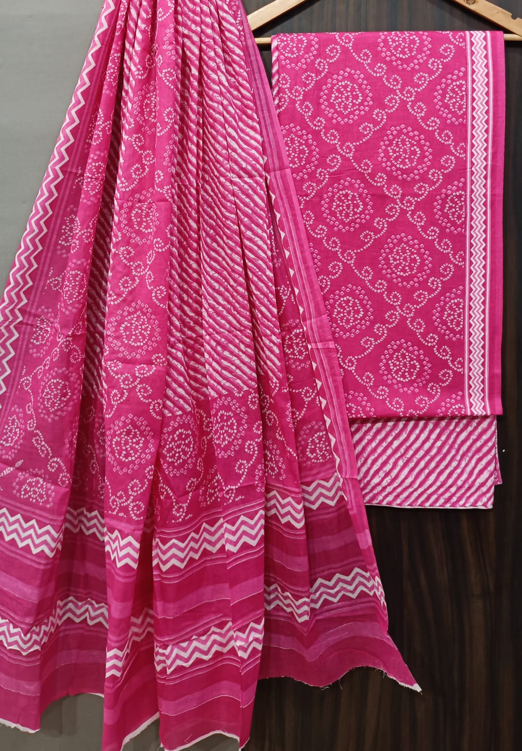 Pure Cotton Hand Block Print Unstitched Suit