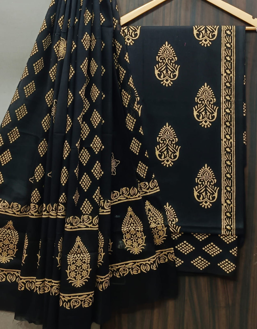 Pure Cotton Hand Block Print Unstitched Suit