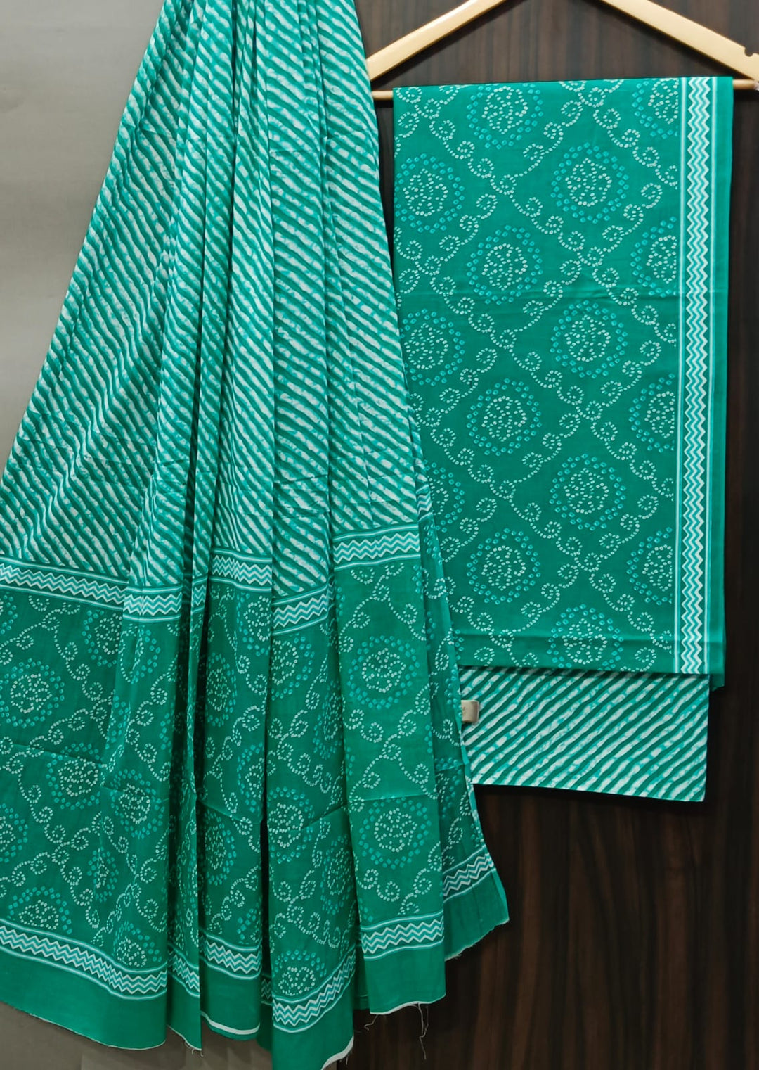 Pure Cotton Hand Block Print Unstitched Suit