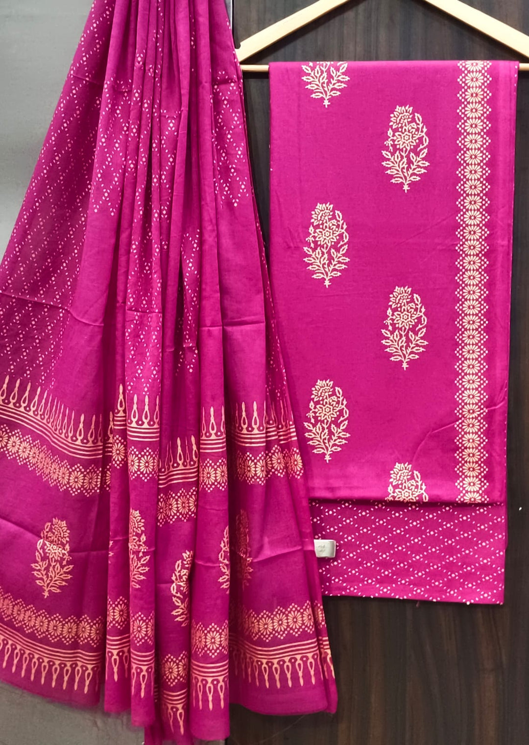 Pure Cotton Hand Block Print Unstitched Suit