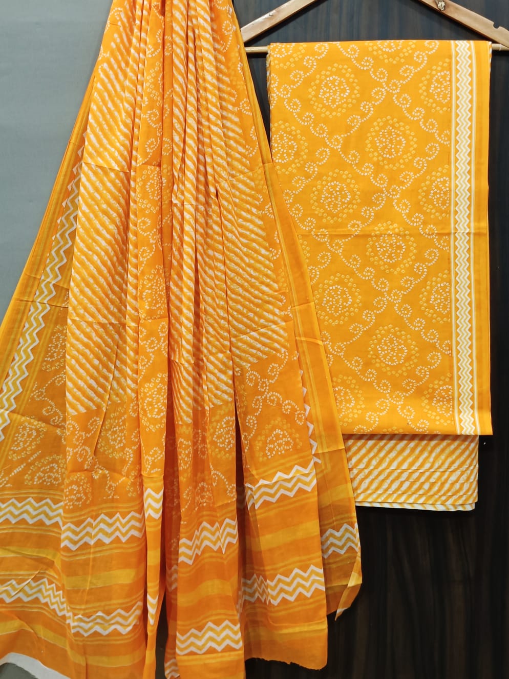 Pure Cotton Hand Block Print Unstitched Suit