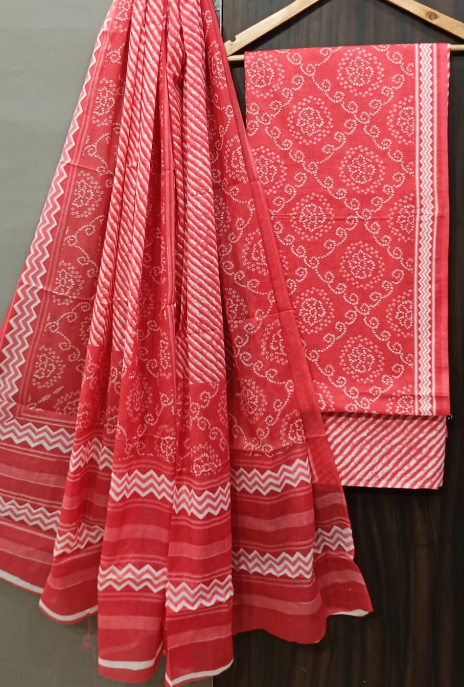 Pure Cotton Hand Block Print Unstitched Suit