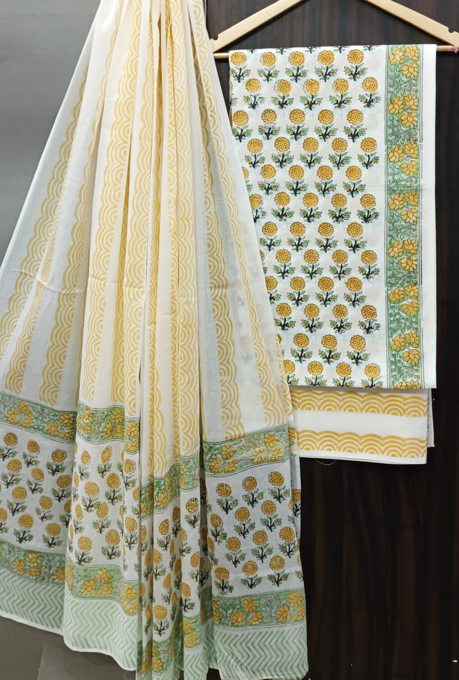 Pure Cotton Hand Block Print Unstitched Suit