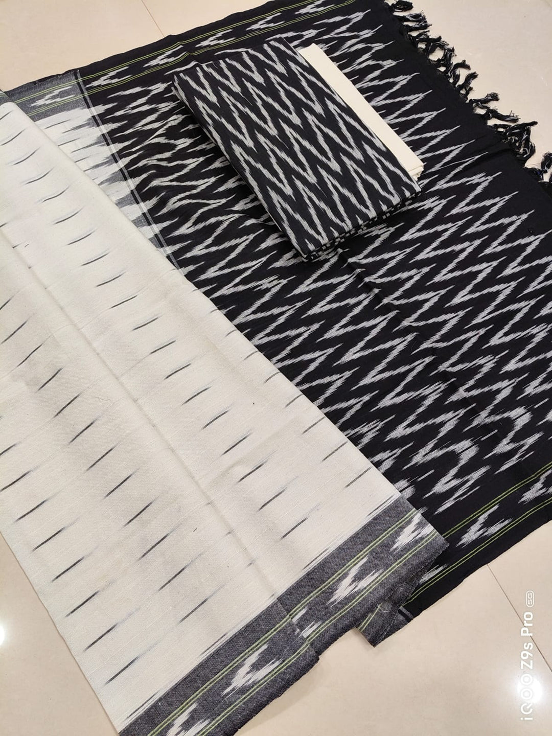 Pure Cotton Ikkat Unstitched Suit.
