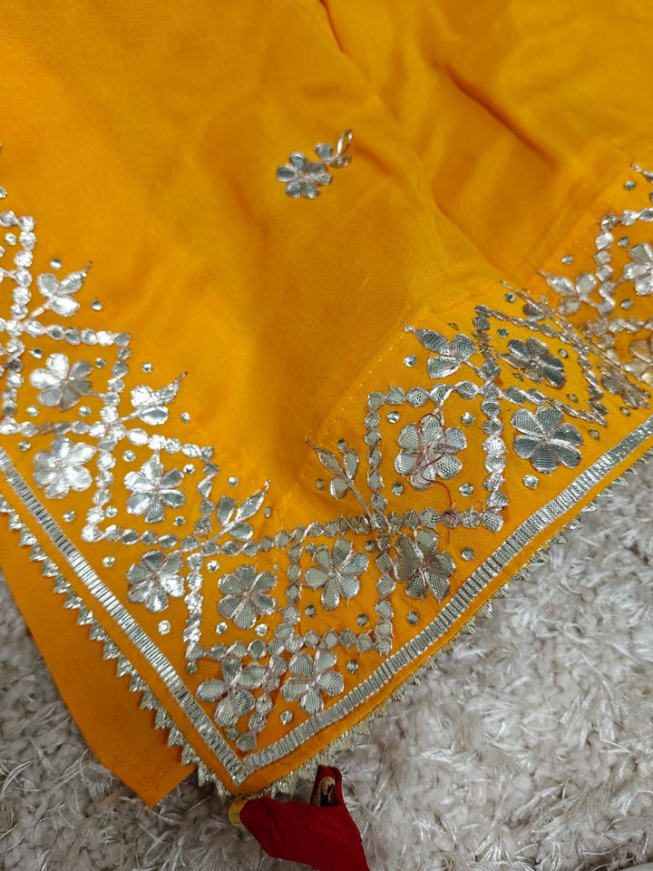 Pure Uppada gota pati Hand work saree With Blouse.