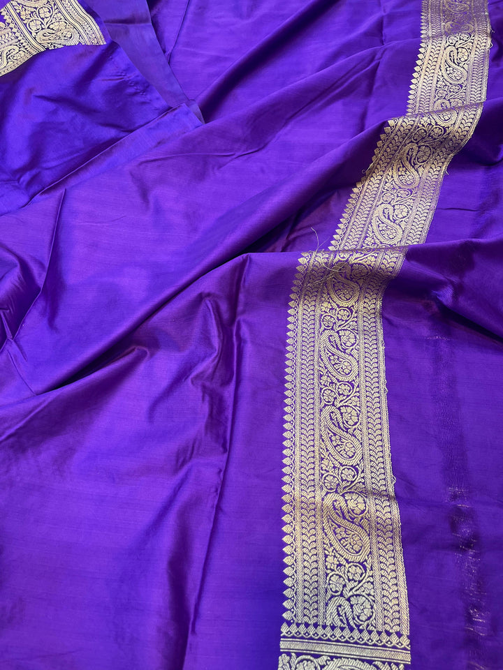 Pure Banarasi Mashru Silk Saree With Zari Work.