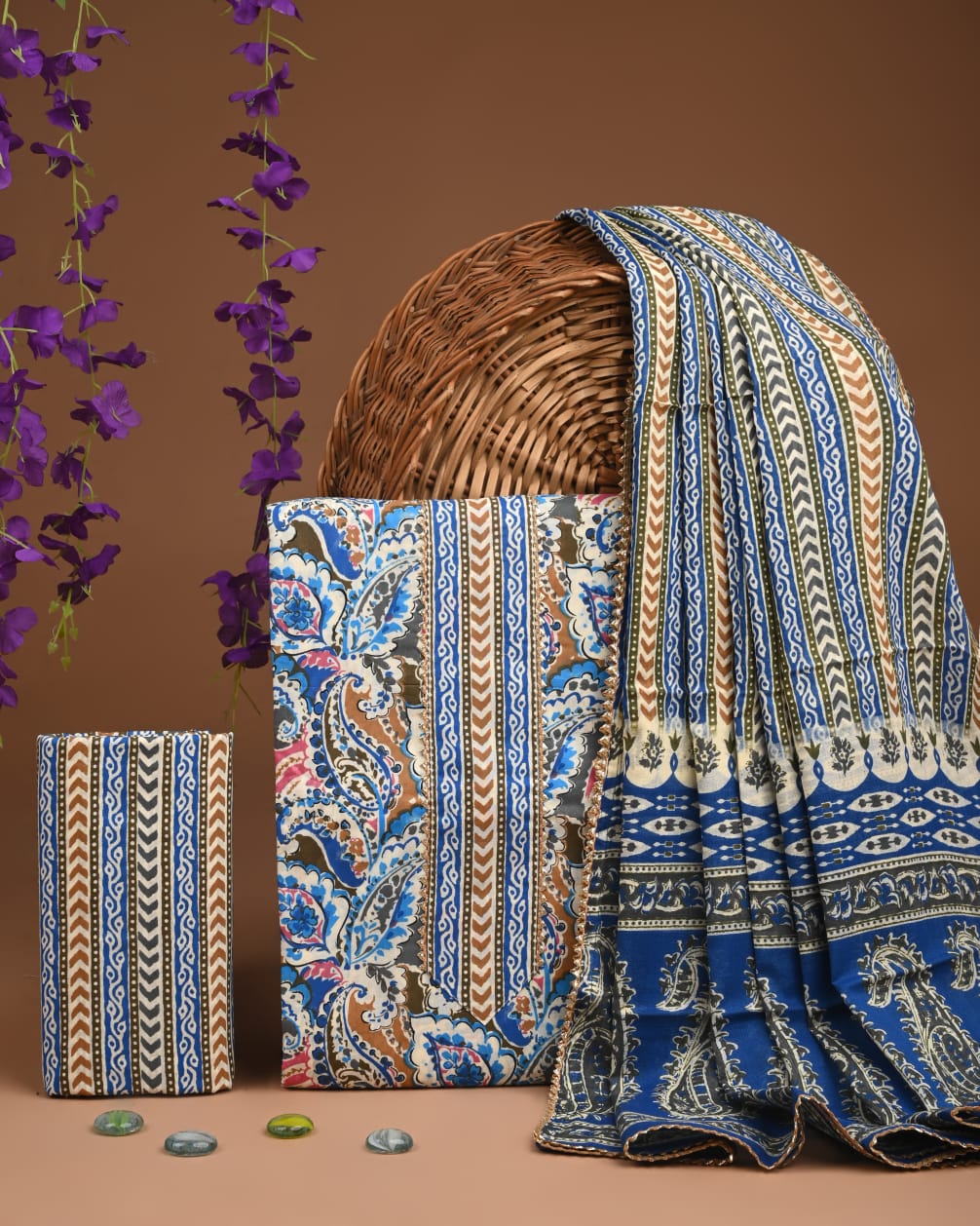 Pure Cotton Gotta patti Work unstitched Suit With Cotton Dupatta.