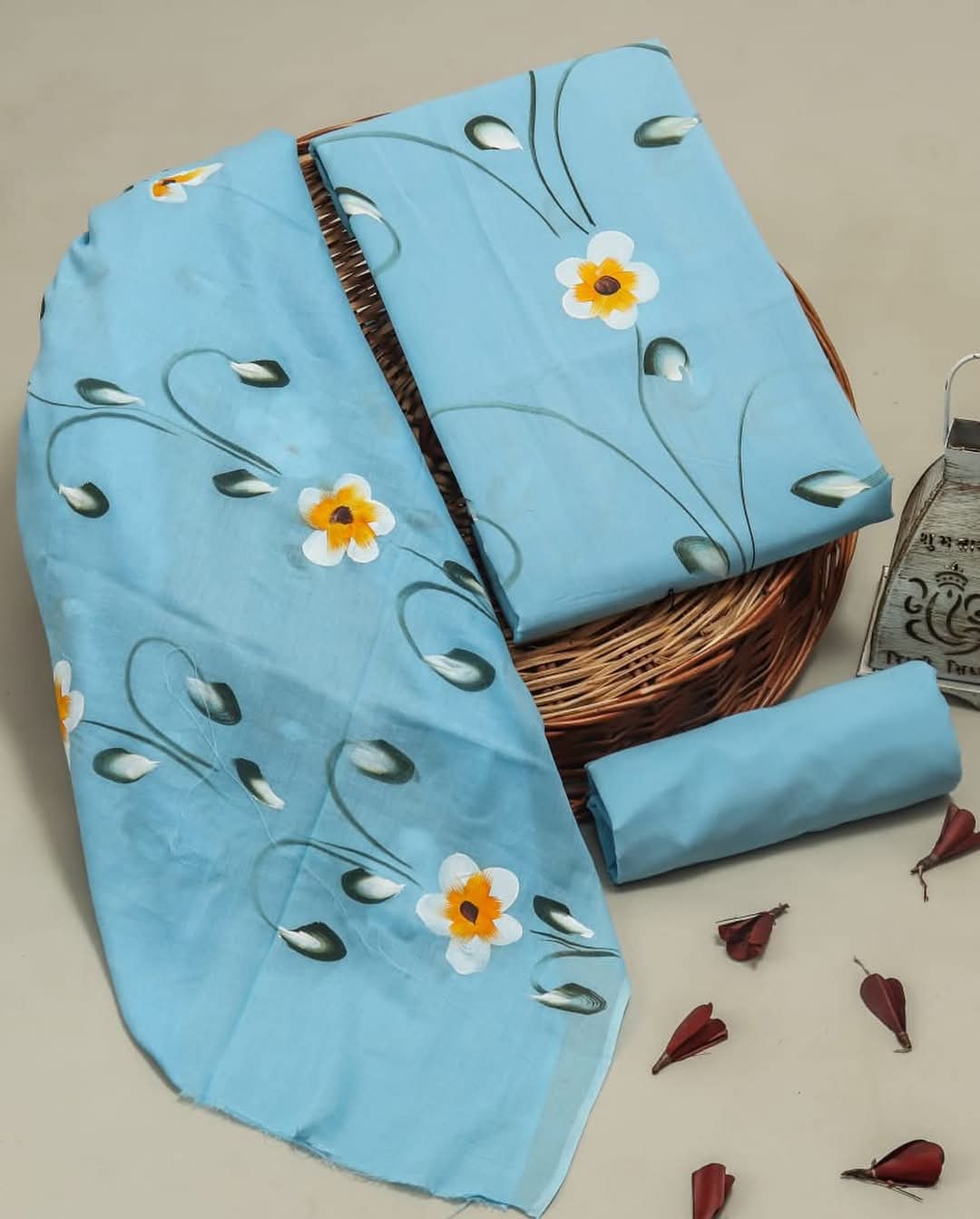 Pure Cotton Hand Block Print Unstitched Suit