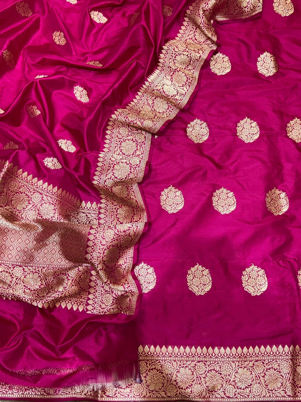 Pure Katan Silk Khadwa Work 3 PC Unstitched Suit