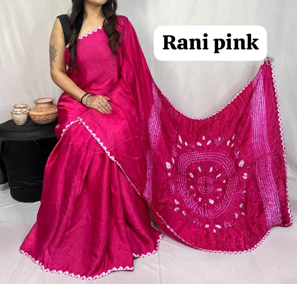 Pure Natural Dyeing Hand Block Print Modal silk saree.