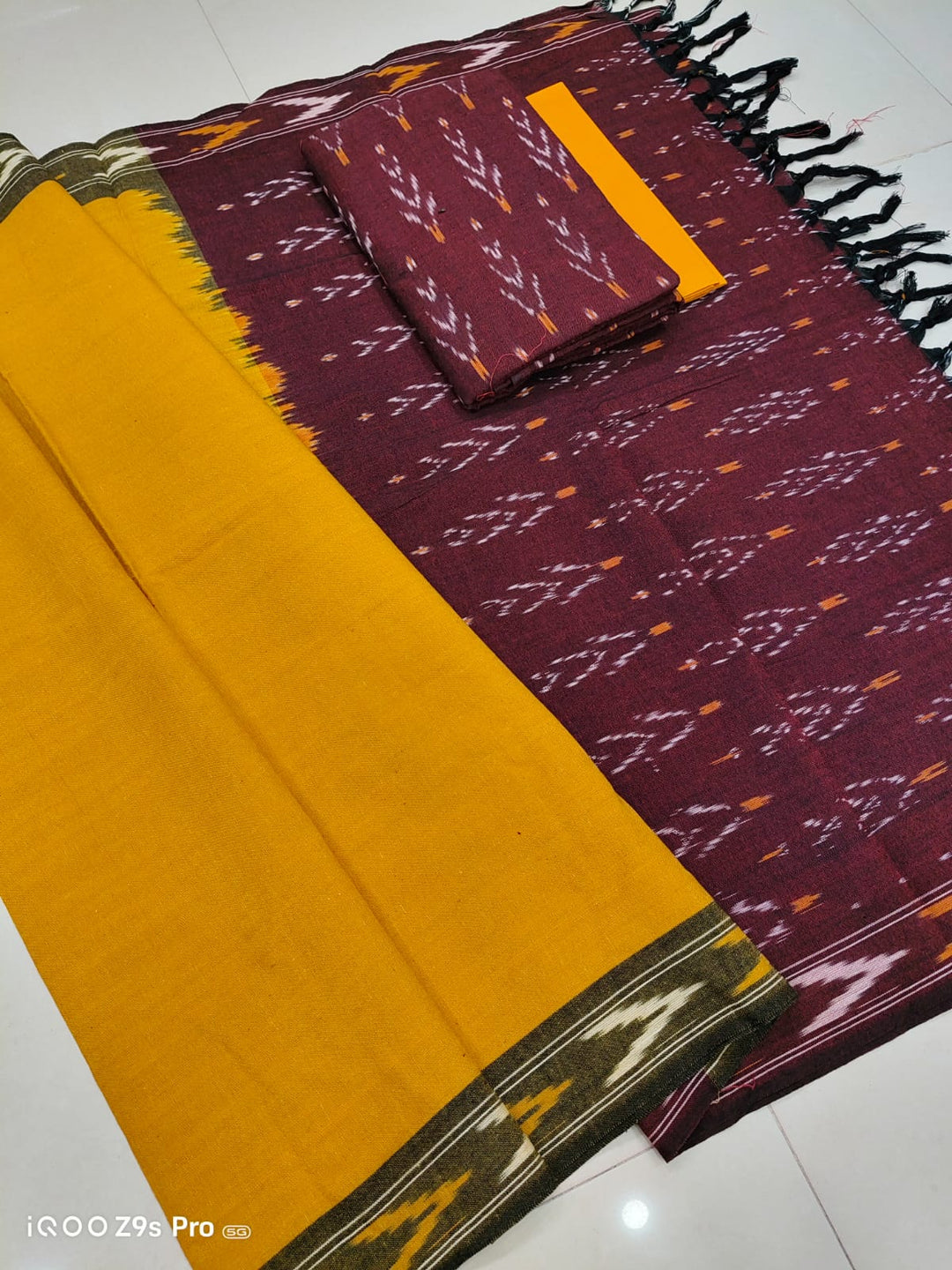 Pure Cotton Ikkat Unstitched Suit.
