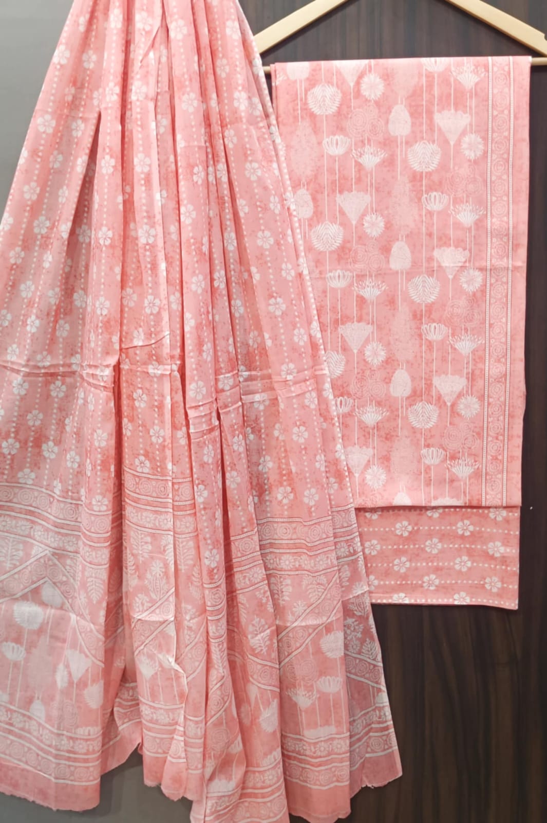 Pure Cotton Hand Block Print Unstitched Suit