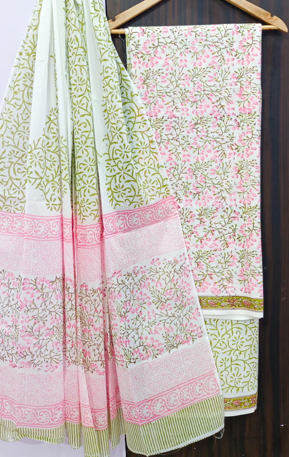 Pure Cotton Hand Block Print Unstitched Suit