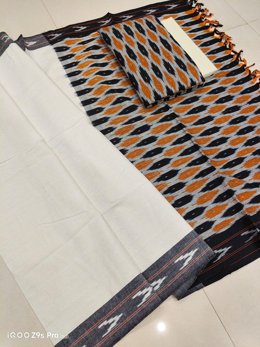 Pure Cotton Ikkat Unstitched Suit.