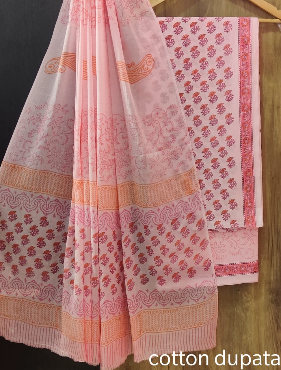 Pure Cotton Hand Block Print Unstitched Suit