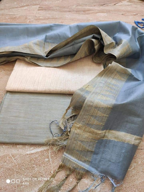 Khaddi Cotton Unstitched Suit With Viscose Silk Dupatta.