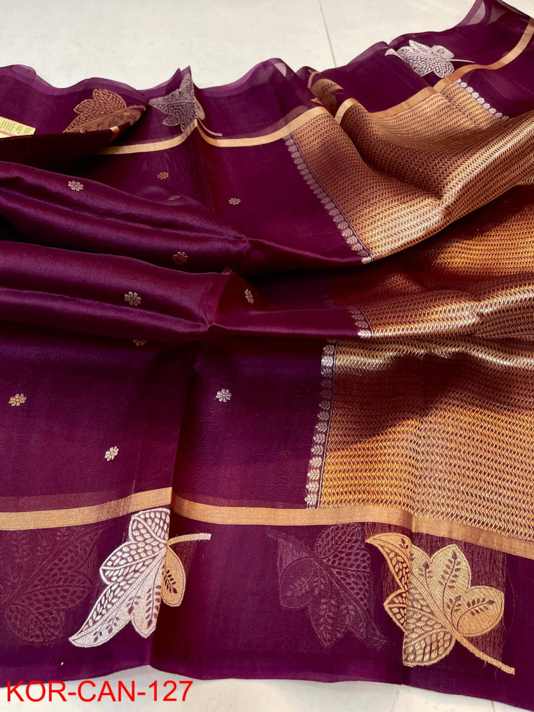 Pure Organza Silk Zari Work Saree.