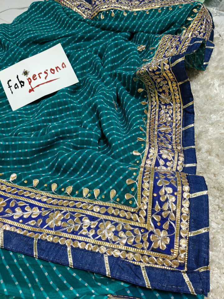 Traditional Gota Patti Leheriya Saree