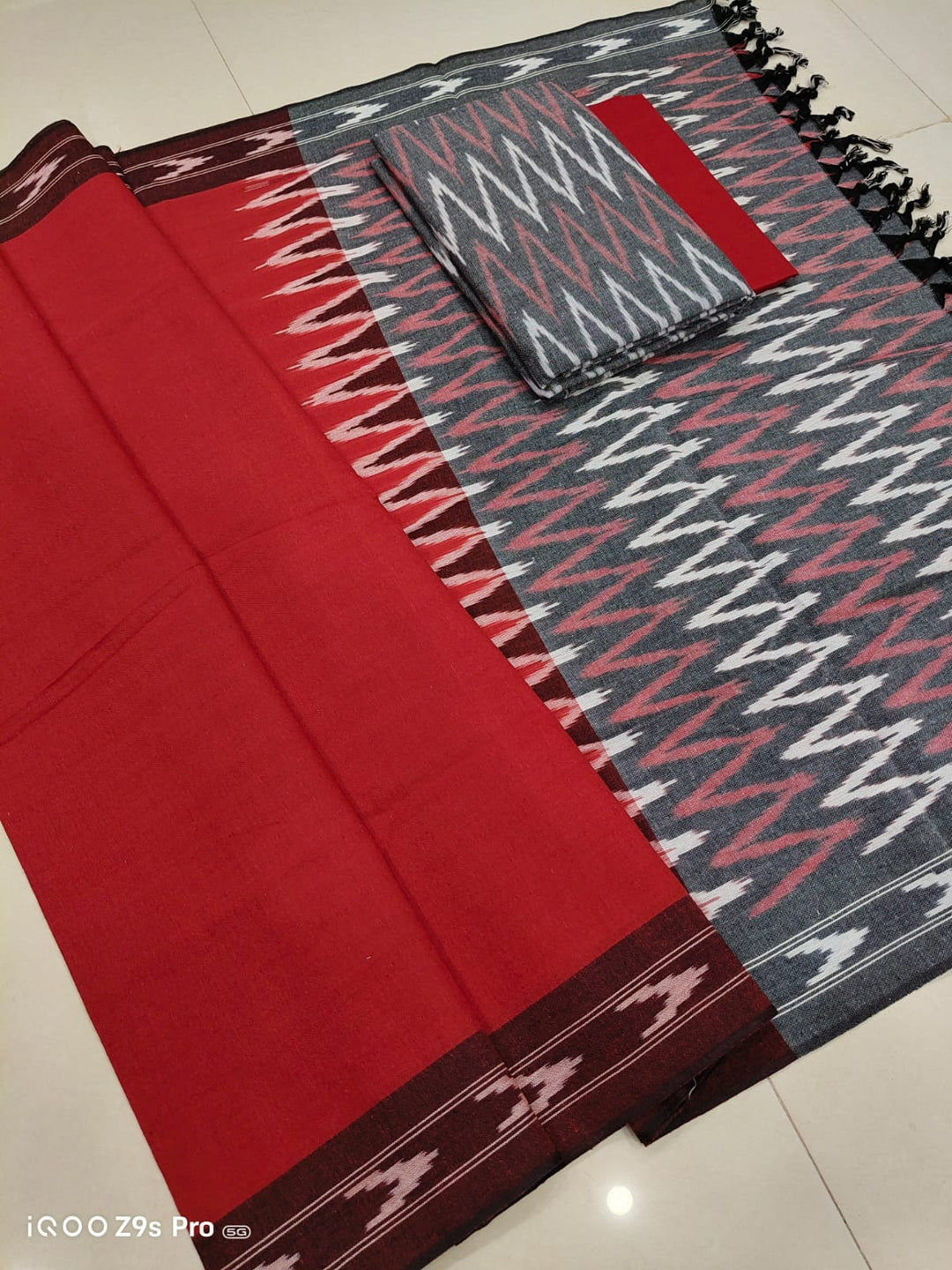 Pure Cotton Ikkat Unstitched Suit.