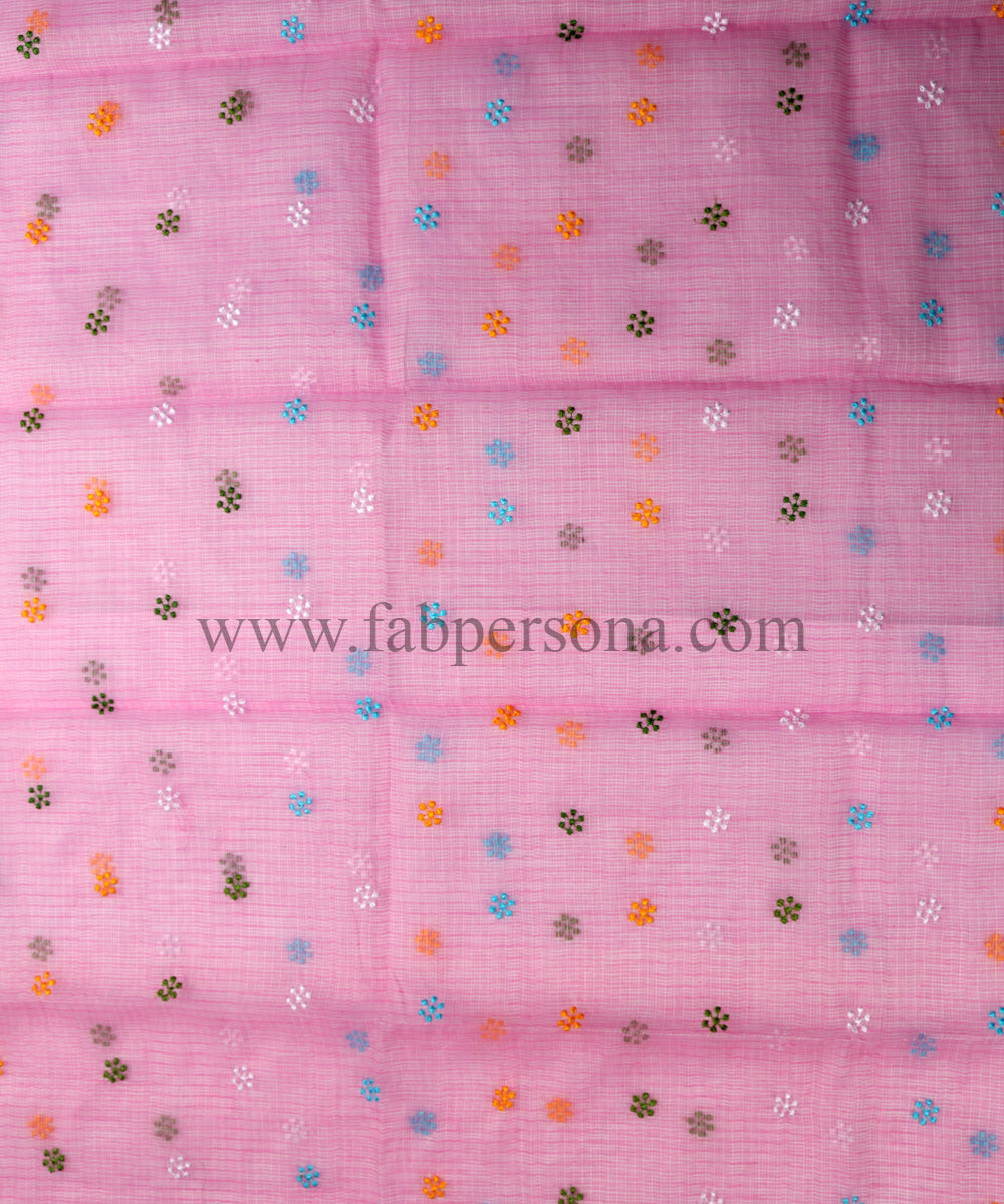 Pure Cotton Kota Doriya Embroidery Unstitched Suit With Dupatta