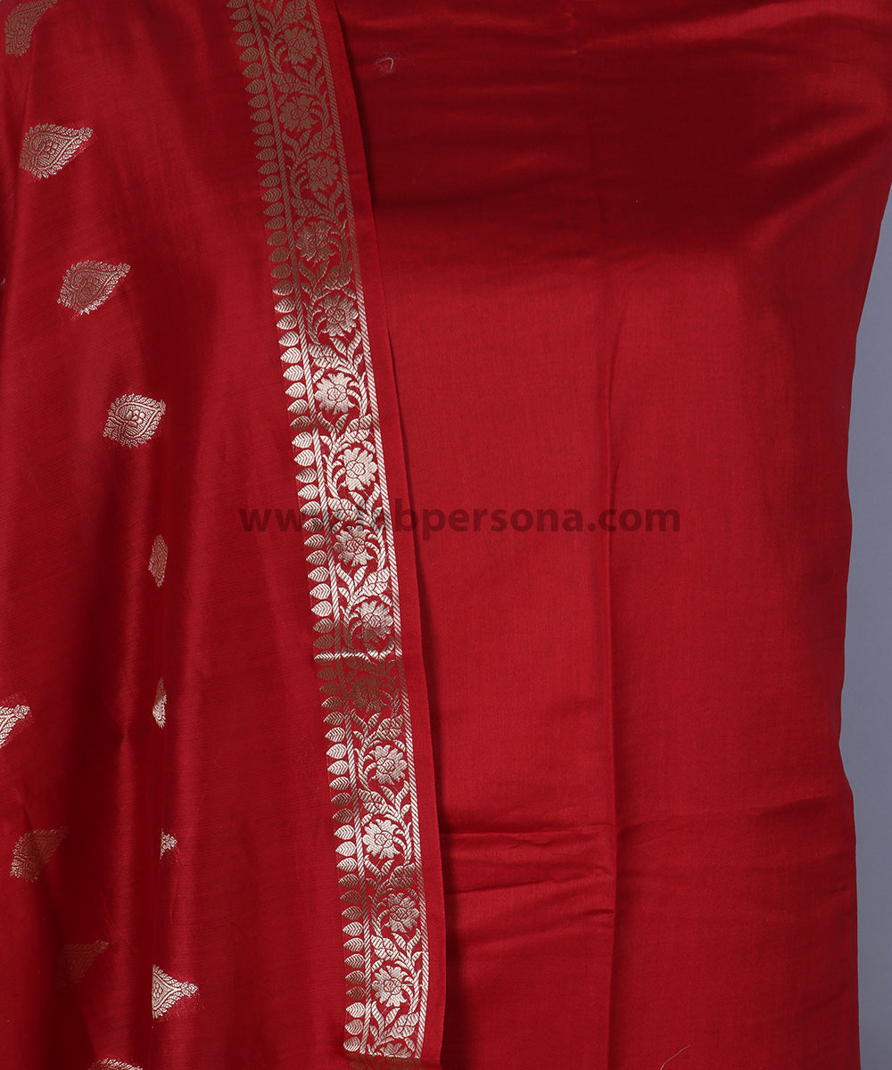 Pure Resham Chandari  Banarasi  Silk Unstitched Suit. | HIGH DEMAND|
