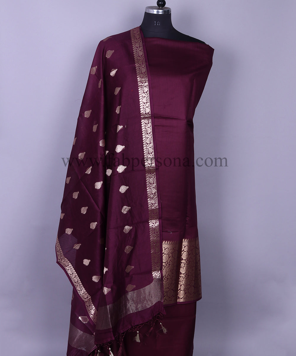 Pure Resham Chandari  Banarasi  Silk Unstitched Suit. | HIGH DEMAND|