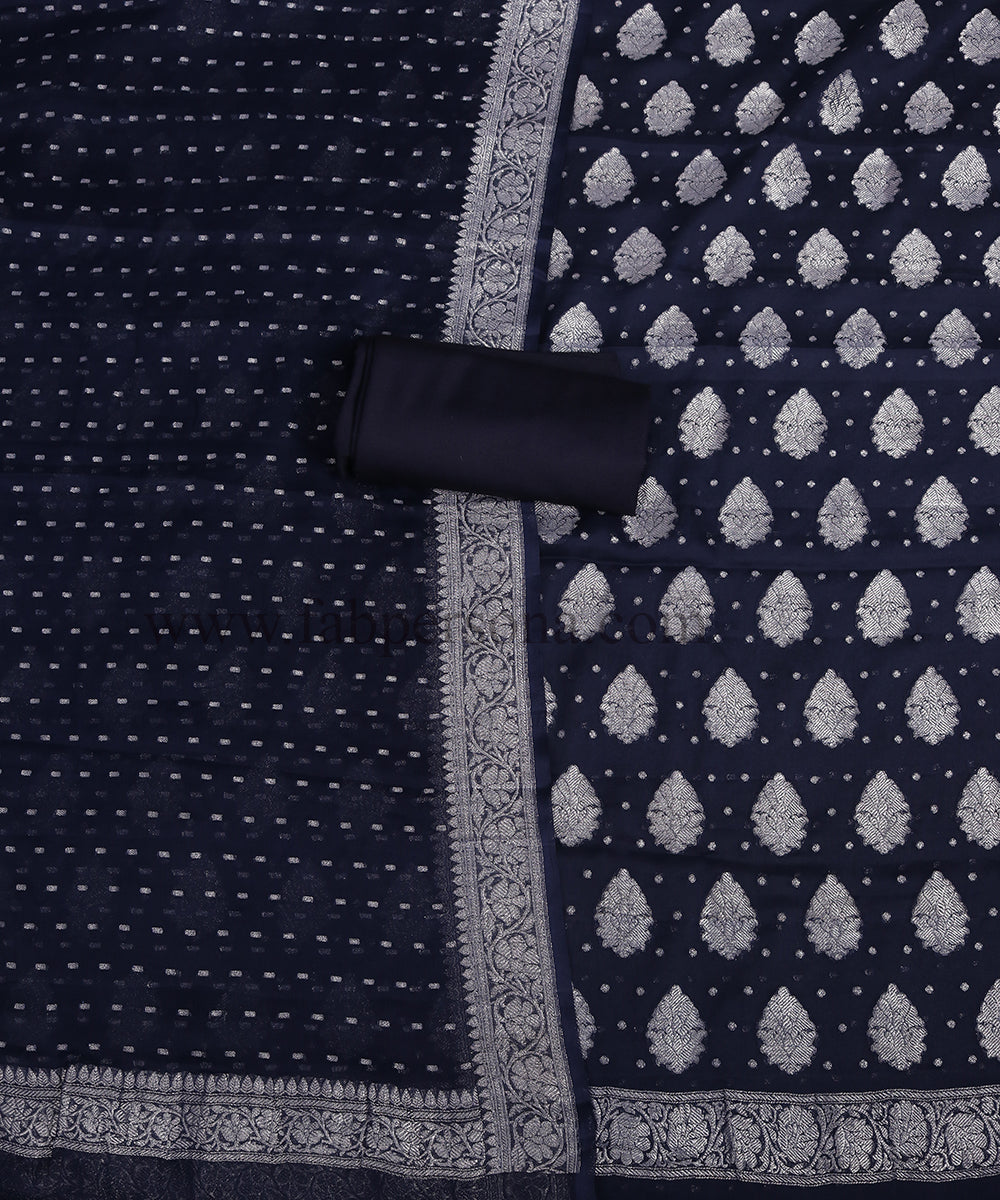 Pure Khaddi Georgette Unstitched Suit With Zari Work