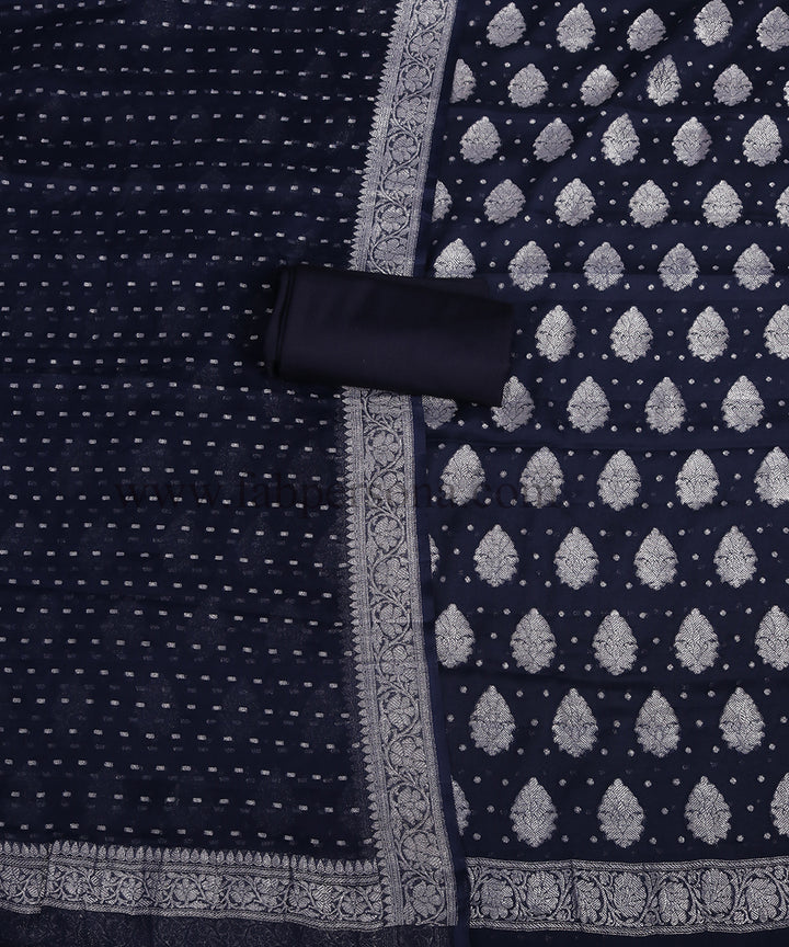 Pure Khaddi Georgette Unstitched Suit With Zari Work