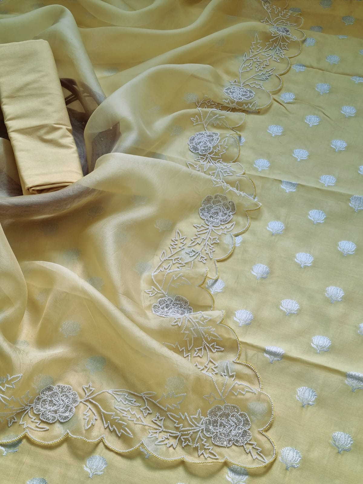 Banarasi Chanderi Silk Agarakha Pants Set with Dupatta main image 0