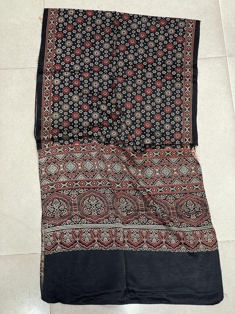Winter Special Azrakh Print Mashru silk Stoles For Women