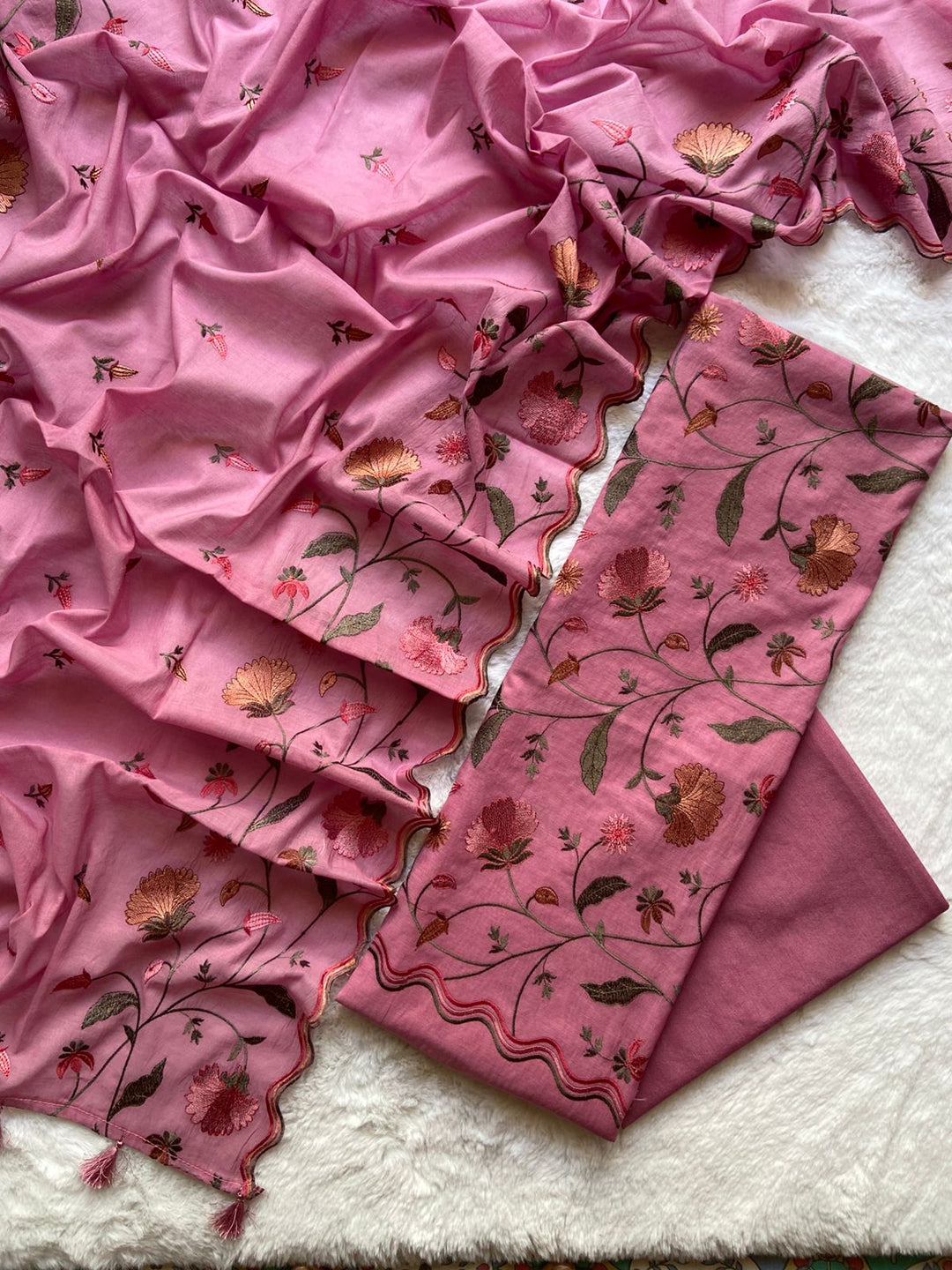 Pure Banarasi Mul Chanderi Unstitched Suit With Heavy Embroidery Work