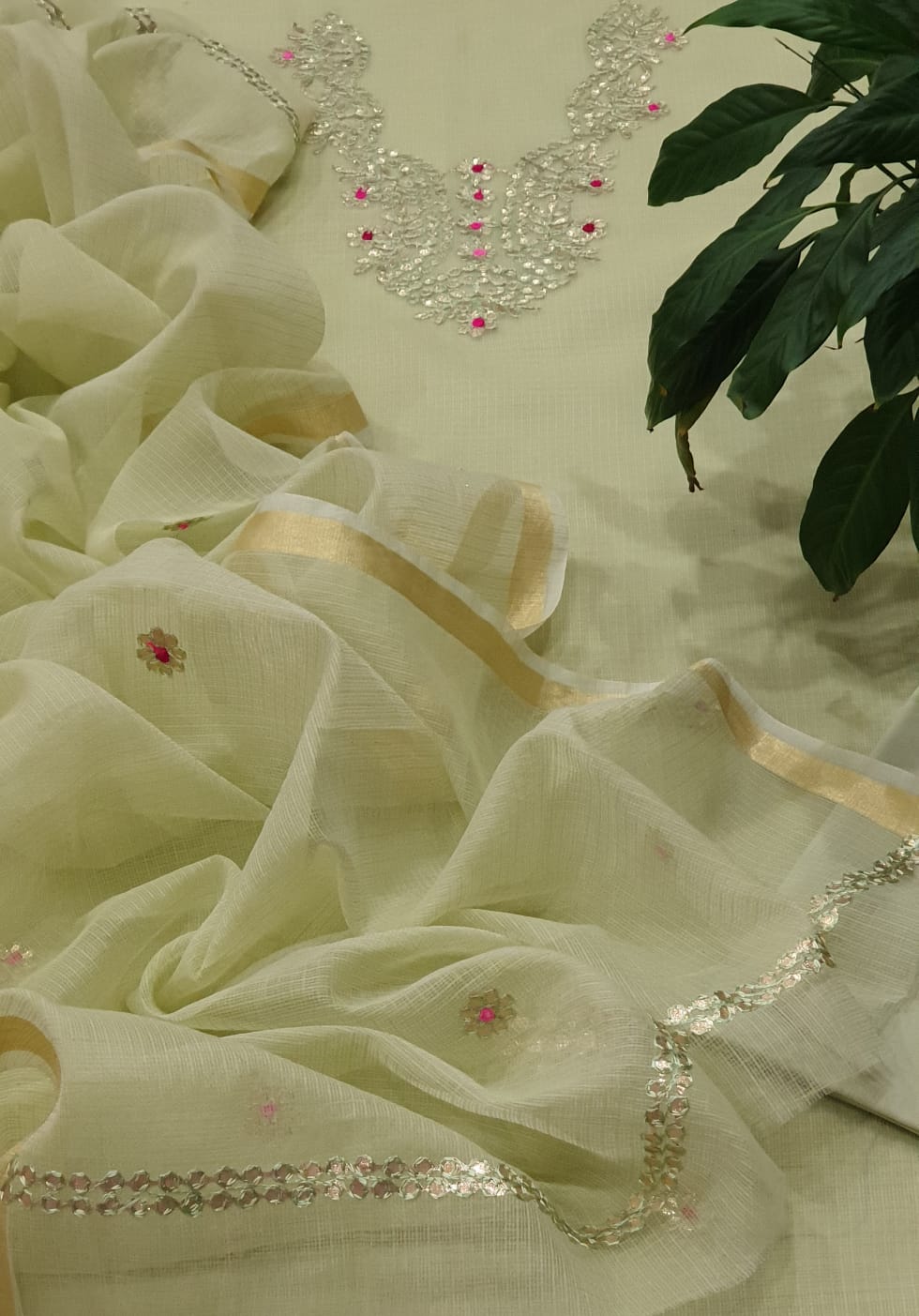Kota Doriya Gotta Patti Work Unstitched Suit