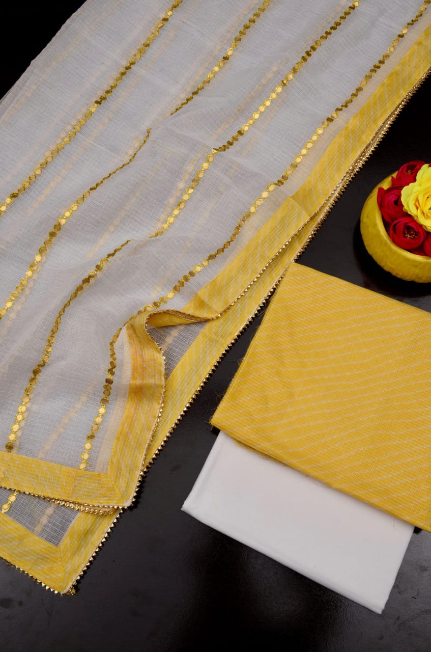 Kota Doriya Gotta Patti Work Unstitched Suit