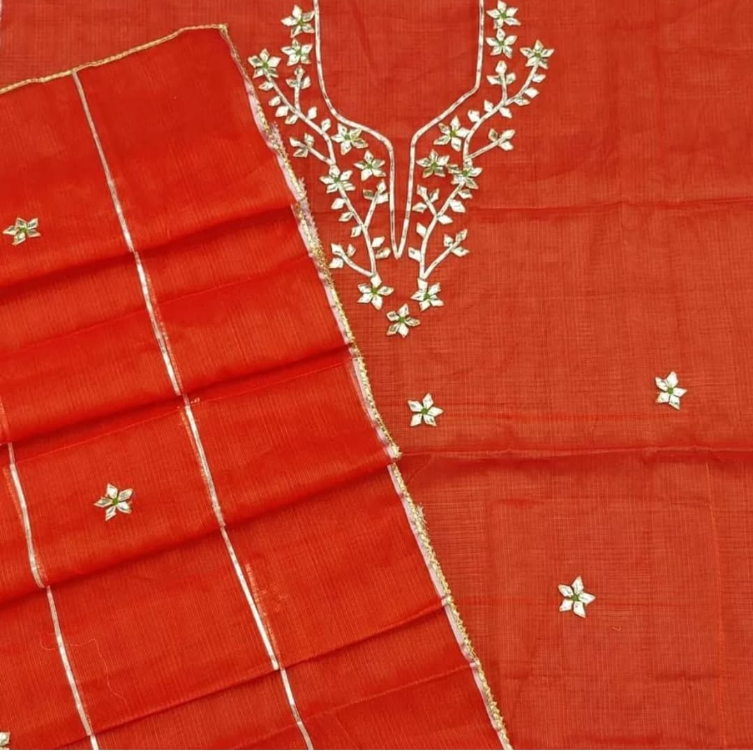 Kota Doriya Gotta Patti Work Unstitched Suit