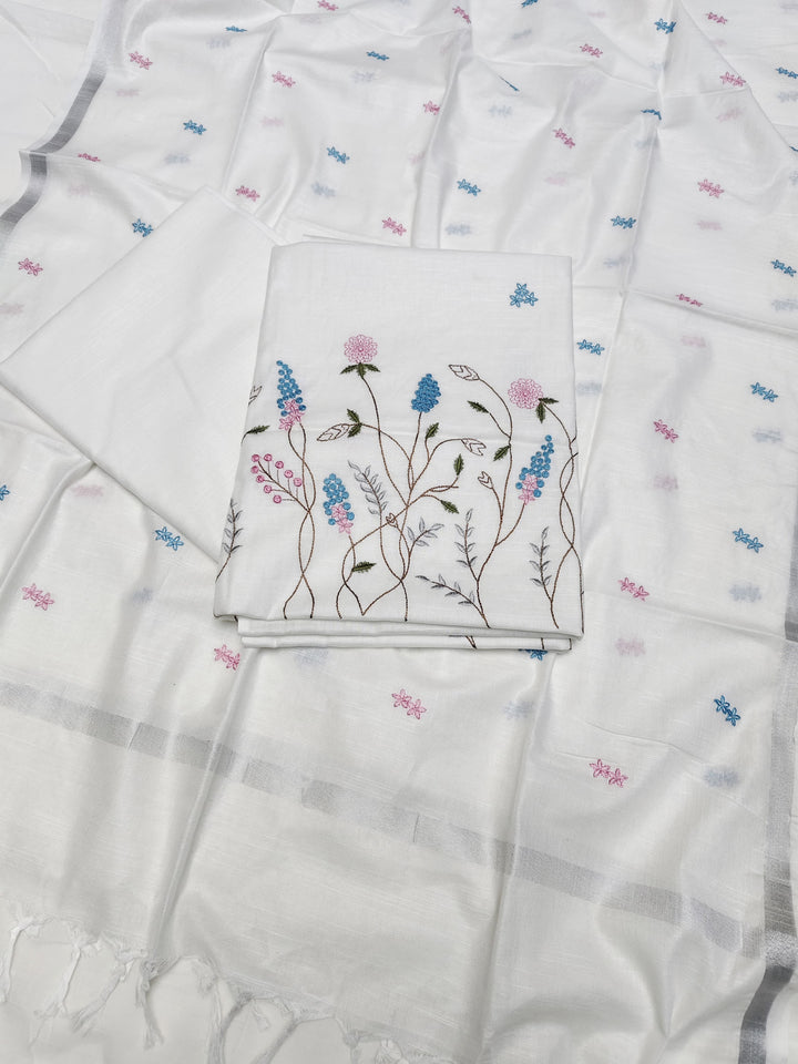 Premium Quality Bhagalpuri Slub Linen 3 Pc Unstitched Suit