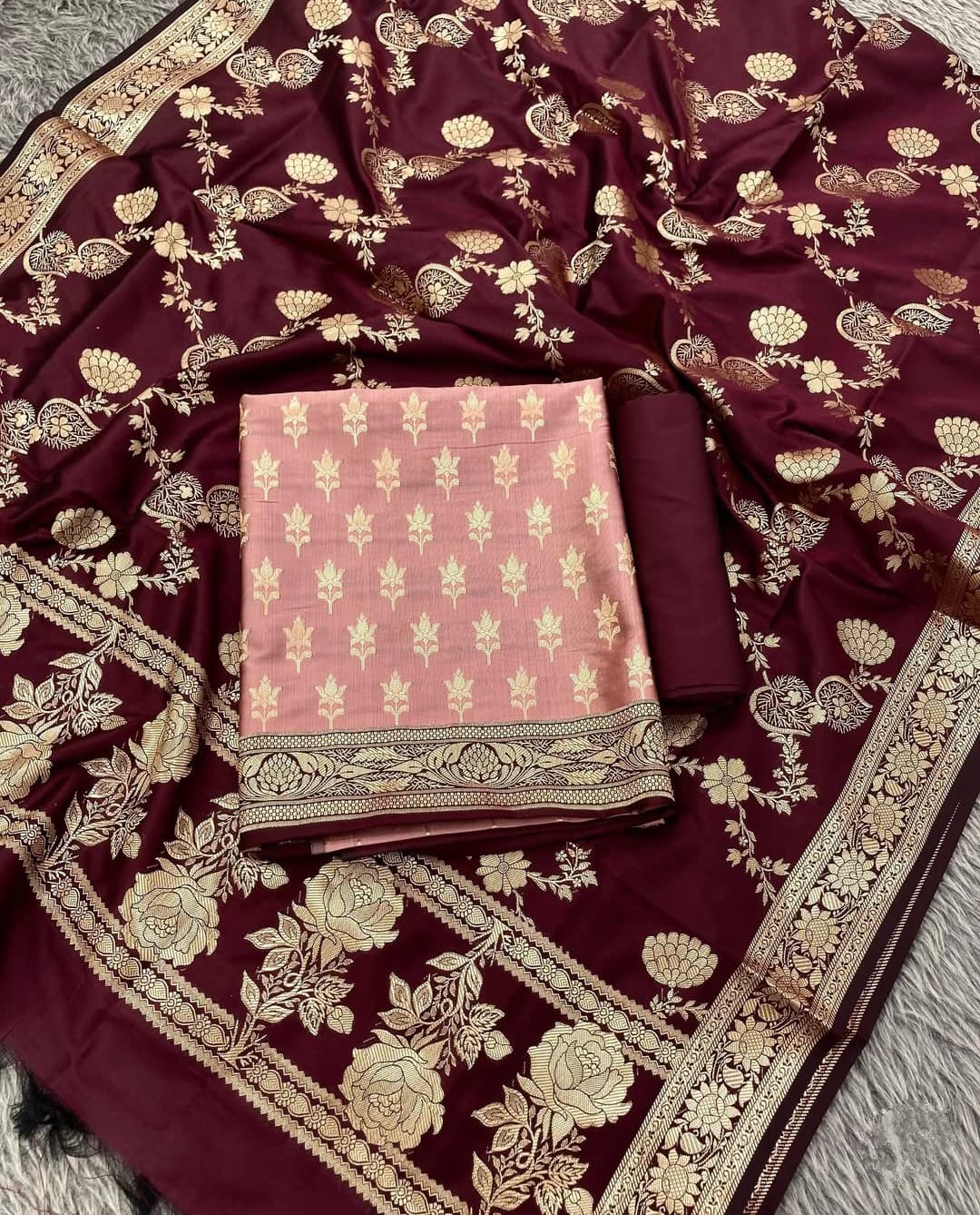 Banarasi Silk Unstitched Suit