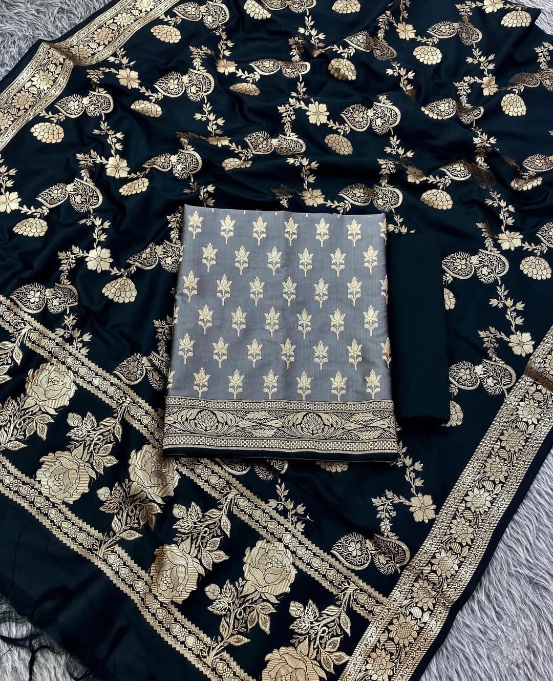 Banarasi Silk Unstitched Suit