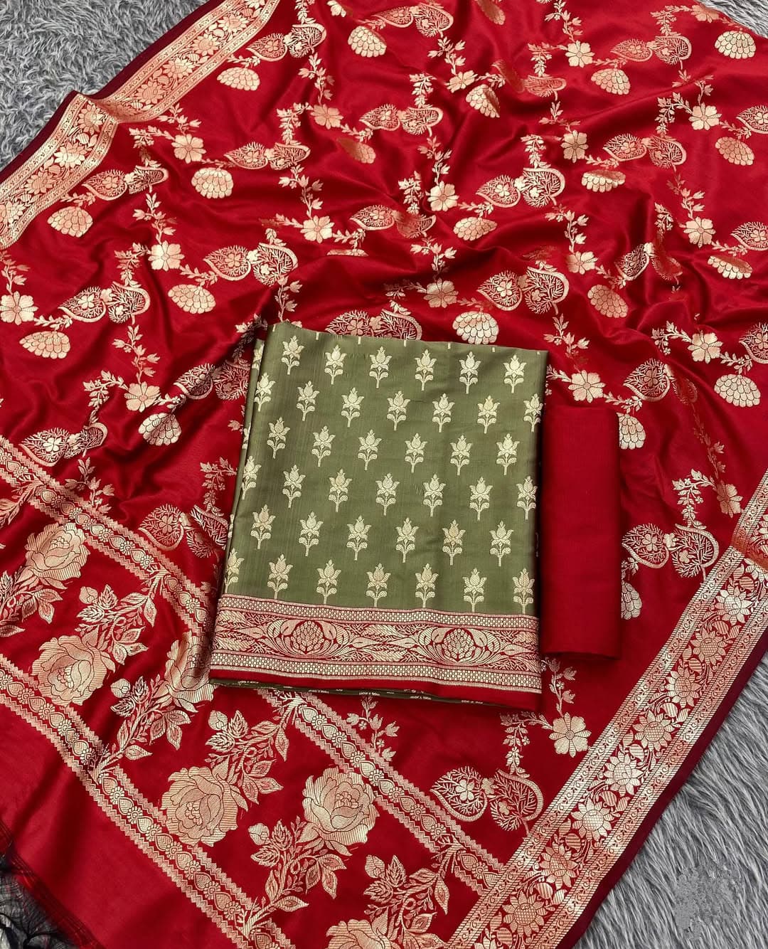 Banarasi Silk Unstitched Suit