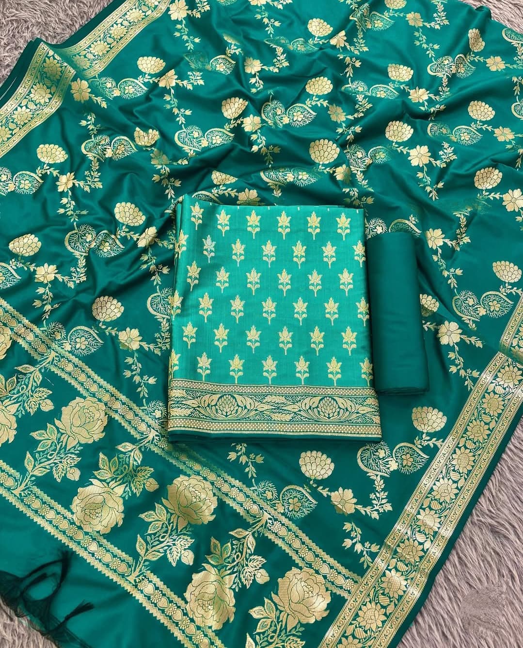 Banarasi Silk Unstitched Suit